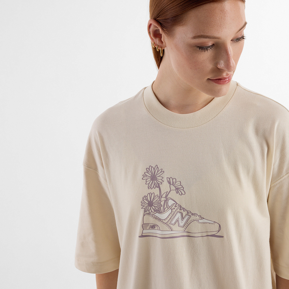 New Balance Oversized Flower T-Shirt футболкасы